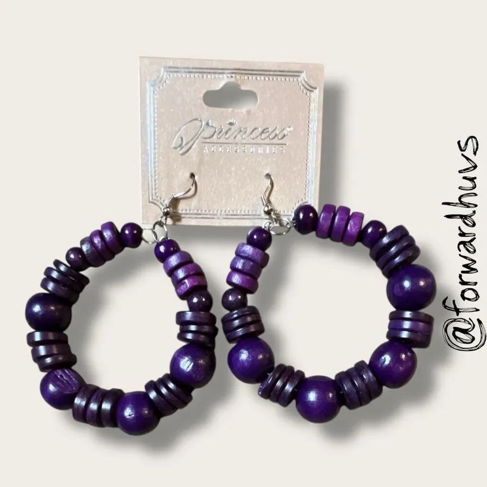 Bundle Sale 3 for $15 | Princess Accessories Purple Hoop Earrings